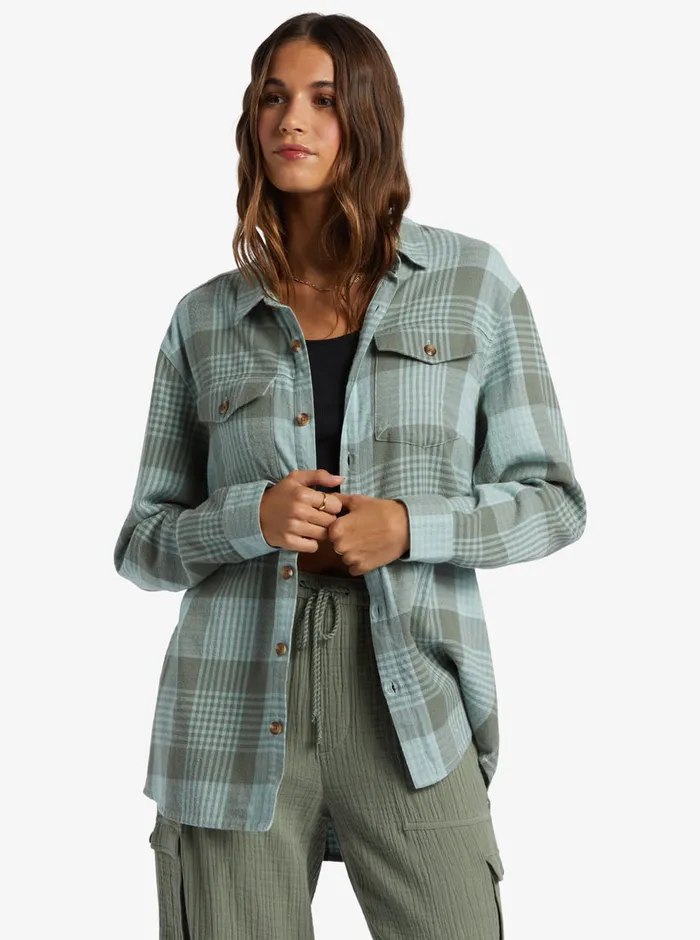 Roxy Tops Let It Go Flannel Long Sleeve Shirt Blue Surf Hallo Plaid 8211 Womens Roxy Tops Let It Go Flannel Long Sleeve Shirt Blue Surf Hallo Plaid 8211 Womens