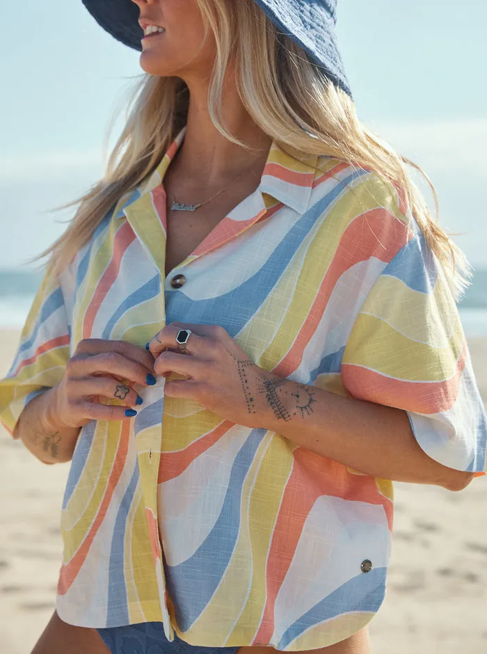 Roxy Tops Rad Days Again Short Sleeve Resort Shirt Tiger Lily Cruz Washed 8211 Womens Roxy Tops Rad Days Again Short Sleeve Resort Shirt Tiger Lily Cruz Washed 8211 Womens