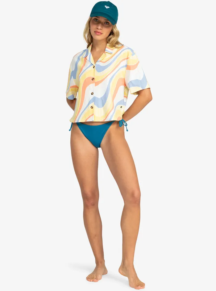 Roxy Tops Rad Days Again Short Sleeve Resort Shirt Tiger Lily Cruz Washed 8211 Womens