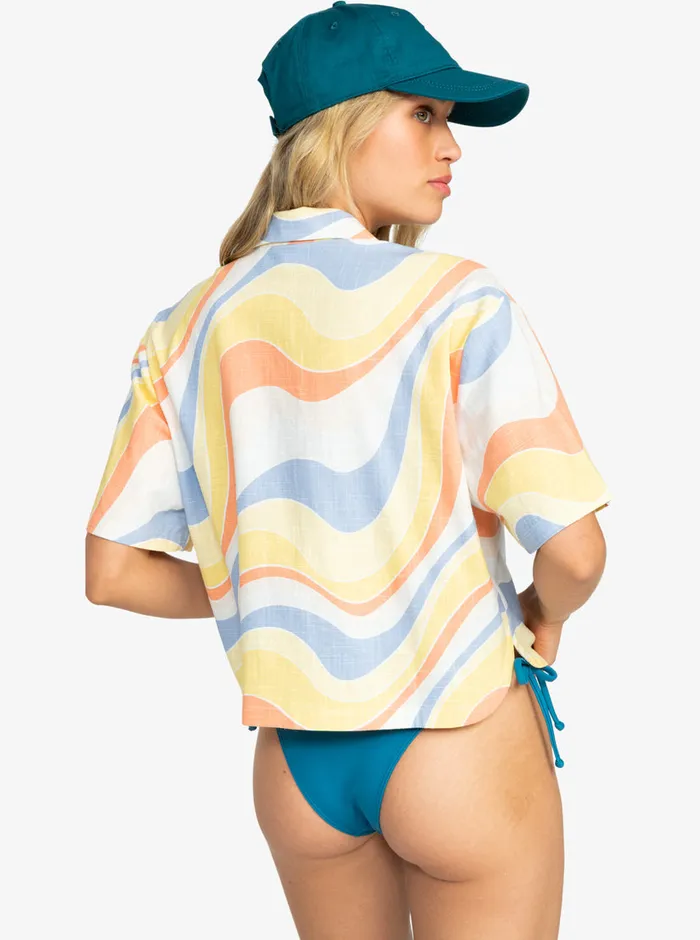 Roxy Tops Rad Days Again Short Sleeve Resort Shirt Tiger Lily Cruz Washed 8211 Womens