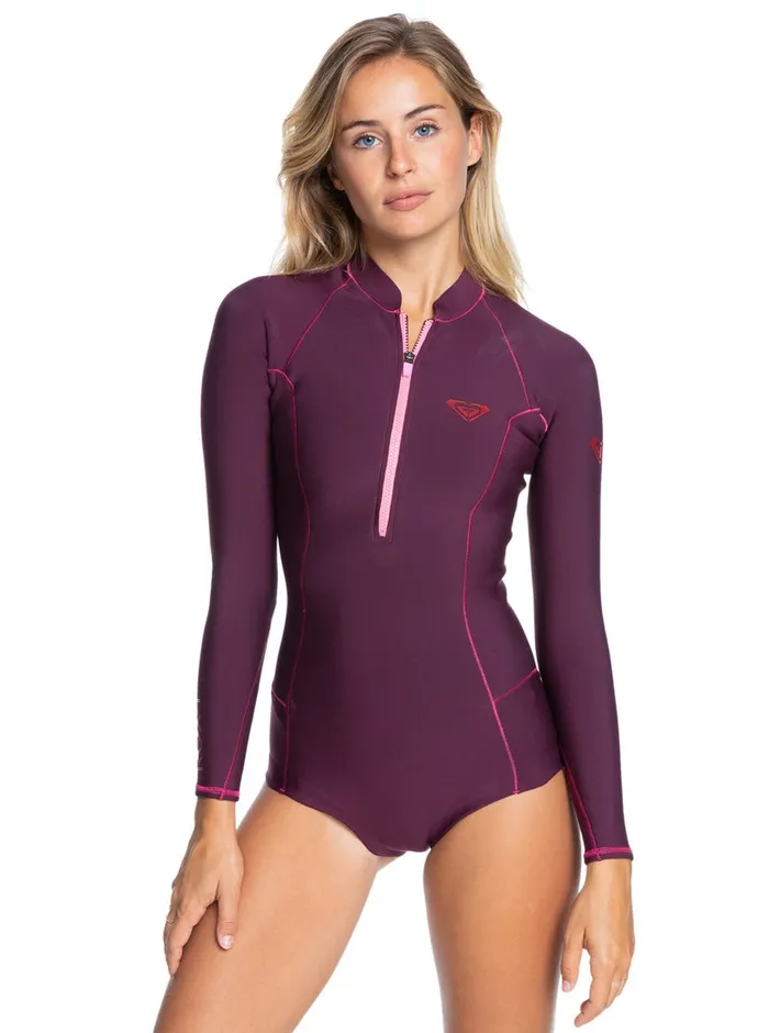 Roxy Wetsuits 1mm Performance Cheeky Long Sleeve Springsuit Red Plumred 8211 Womens