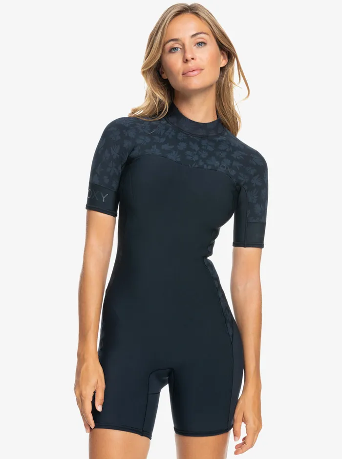 Roxy Wetsuits 2mm Swell Series Short Sleeve Back Zip Springsuit Black 8211 Womens Roxy Wetsuits 2mm Swell Series Short Sleeve Back Zip Springsuit Black 8211 Womens