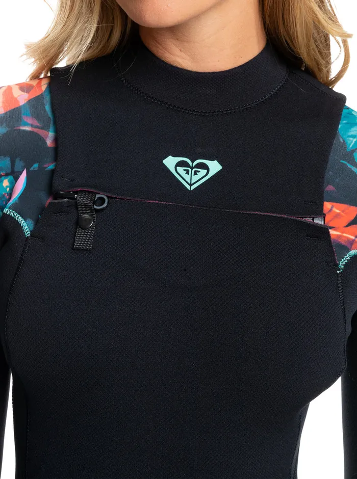 Roxy Wetsuits 32mm Elite Chest Zip Wetsuit Anthracite Leaf 8211 Womens