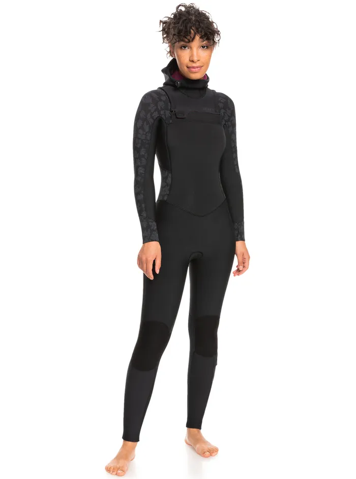 Roxy Wetsuits 543mm Swell Series Hooded Chest Zip Wetsuit Black 8211 Womens