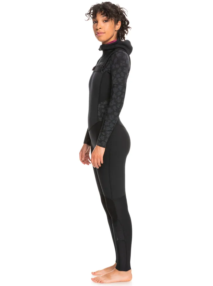 Roxy Wetsuits 543mm Swell Series Hooded Chest Zip Wetsuit Black 8211 Womens
