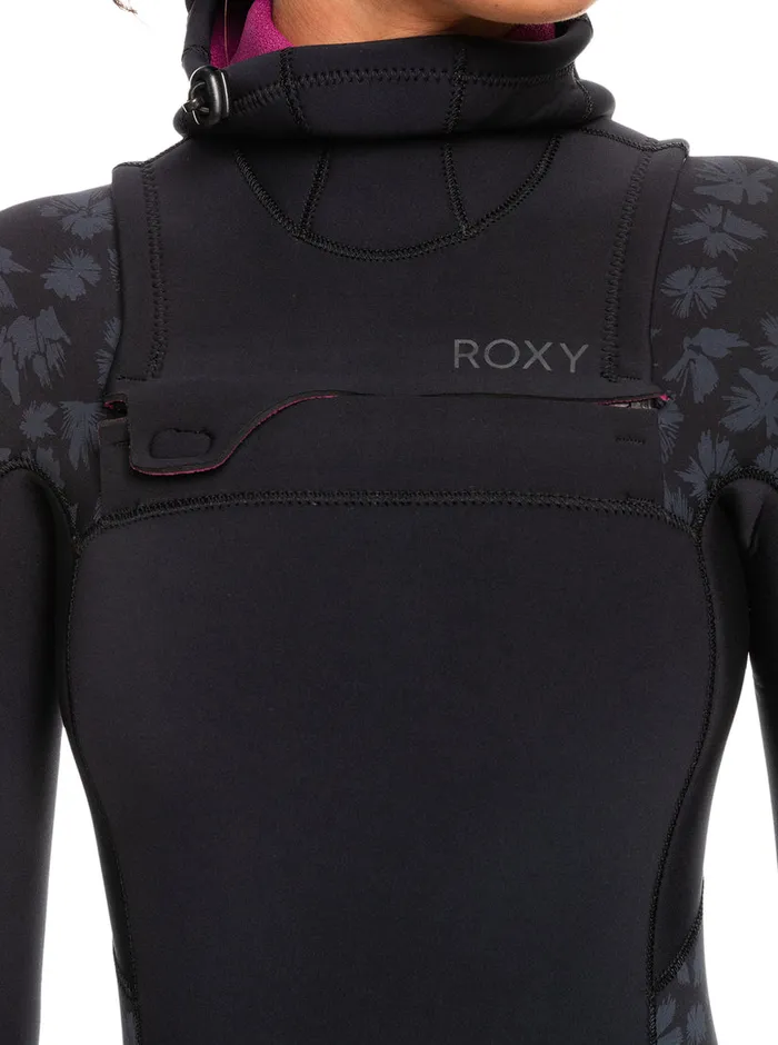 Roxy Wetsuits 543mm Swell Series Hooded Chest Zip Wetsuit Black 8211 Womens