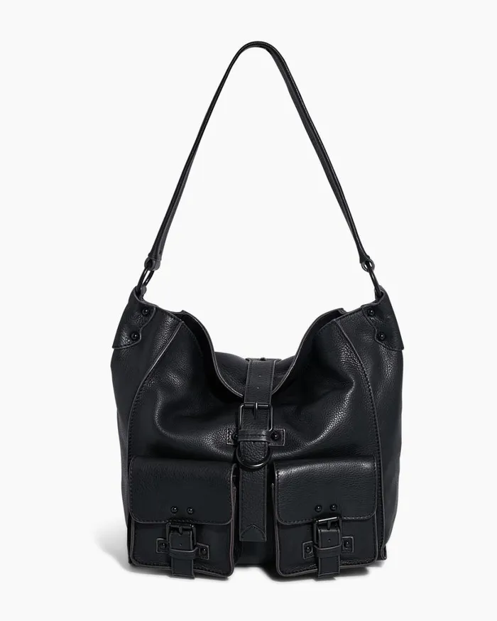 SaddleUp Hobo Black With Shiny Black Women Aimee Kestenberg Shoulder Bags