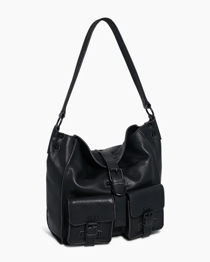 SaddleUp Hobo Black With Shiny Black Women Aimee Kestenberg Shoulder Bags