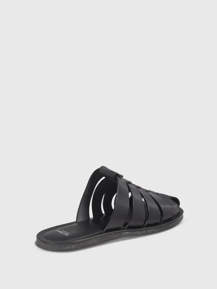 Sandals Mens Paul Stuart Paradiso Leather Fisherman Sandal Black