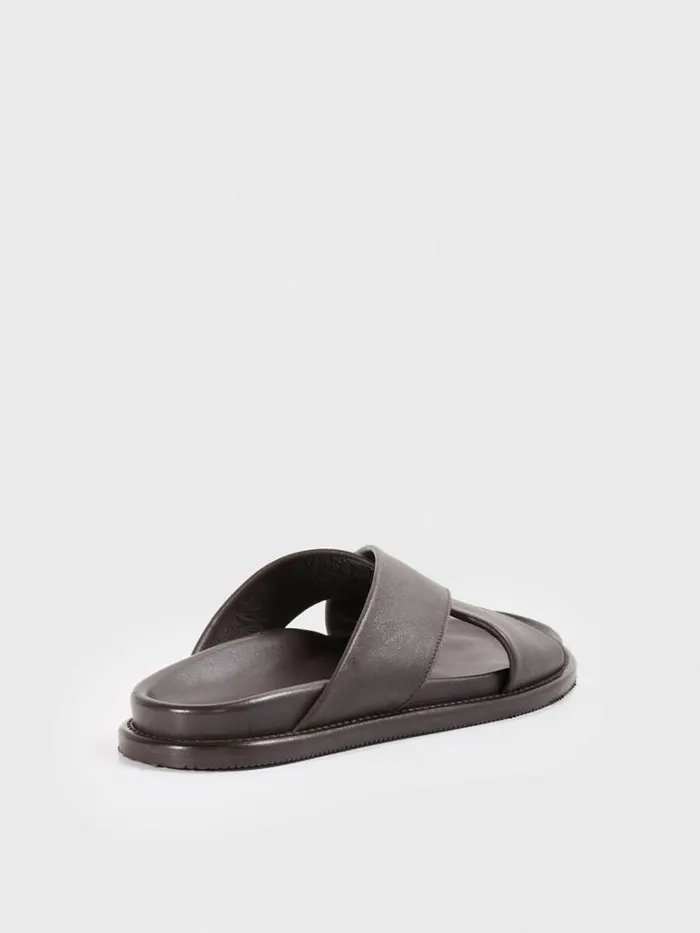 Sandals Mens Paul Stuart Punta Leather Slide Black Sandals Mens Paul Stuart Punta Leather Slide Black