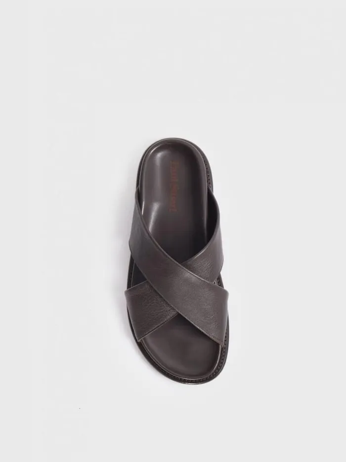 Sandals Mens Paul Stuart Punta Leather Slide Black Sandals Mens Paul Stuart Punta Leather Slide Black