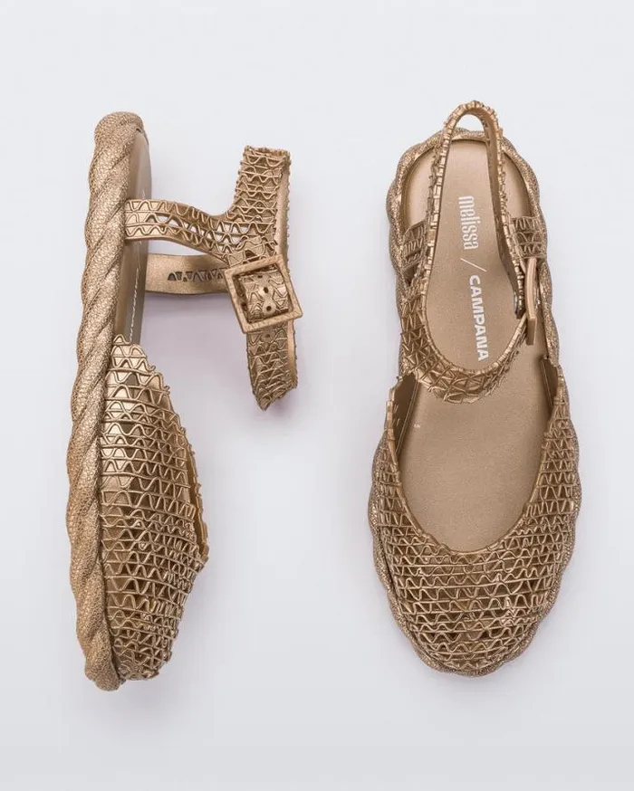 Sandals Women Melissa Campana Espadrille Gold