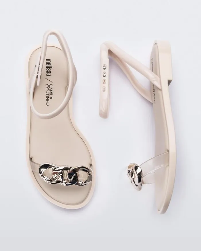 Sandals Women Melissa Dare Beigegold