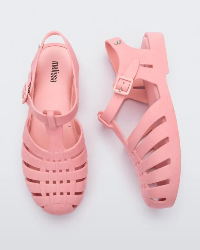 Sandals Women Melissa Possession Velvet Pink Flocked