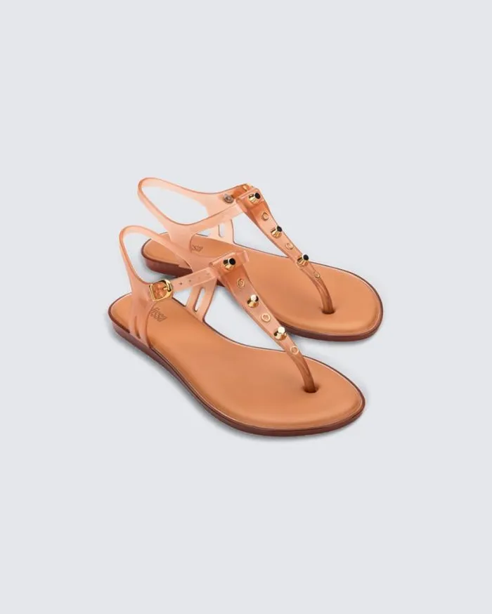 Sandals Women Melissa Solar Studs Clear Beige