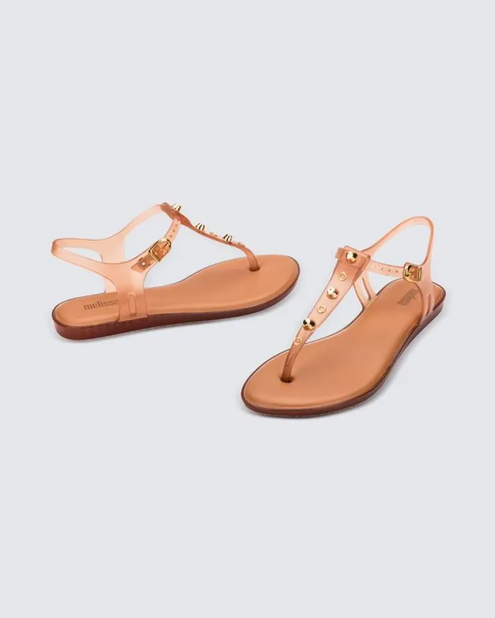 Sandals Women Melissa Solar Studs Clear Beige