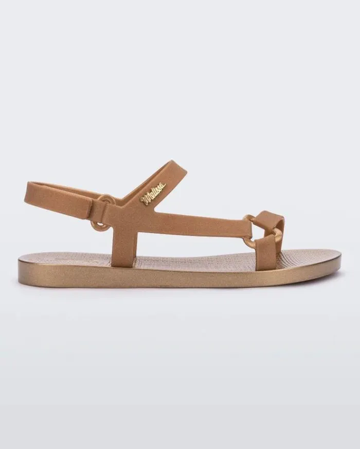 Sandals Women Melissa Sun Downtown Gold Mettalic