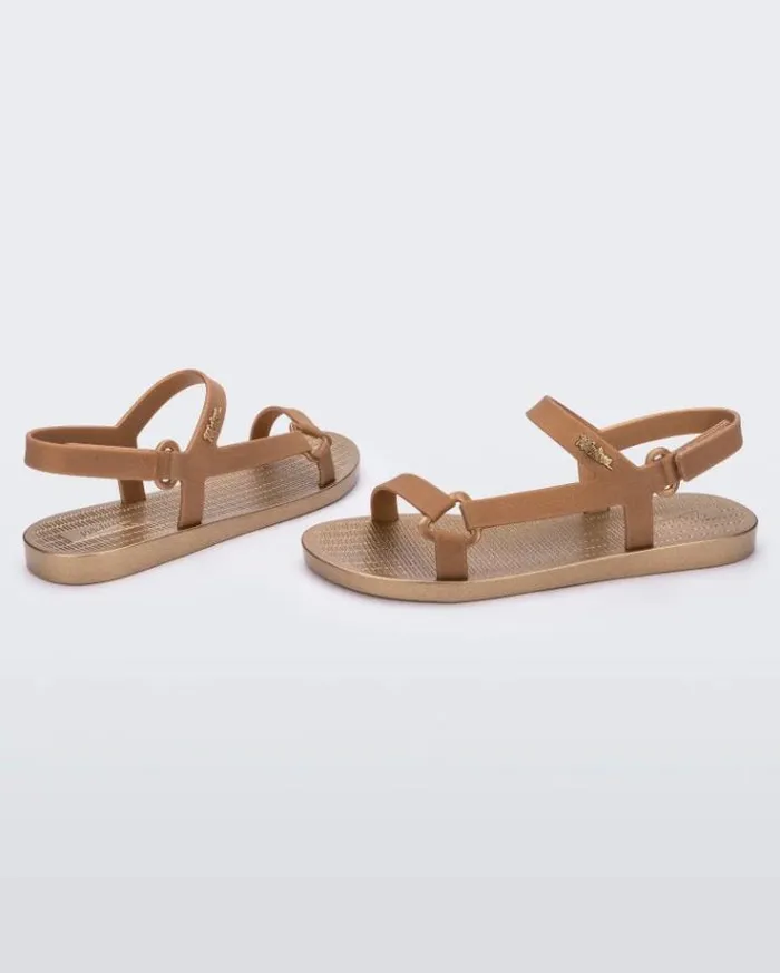 Sandals Women Melissa Sun Downtown Gold Mettalic