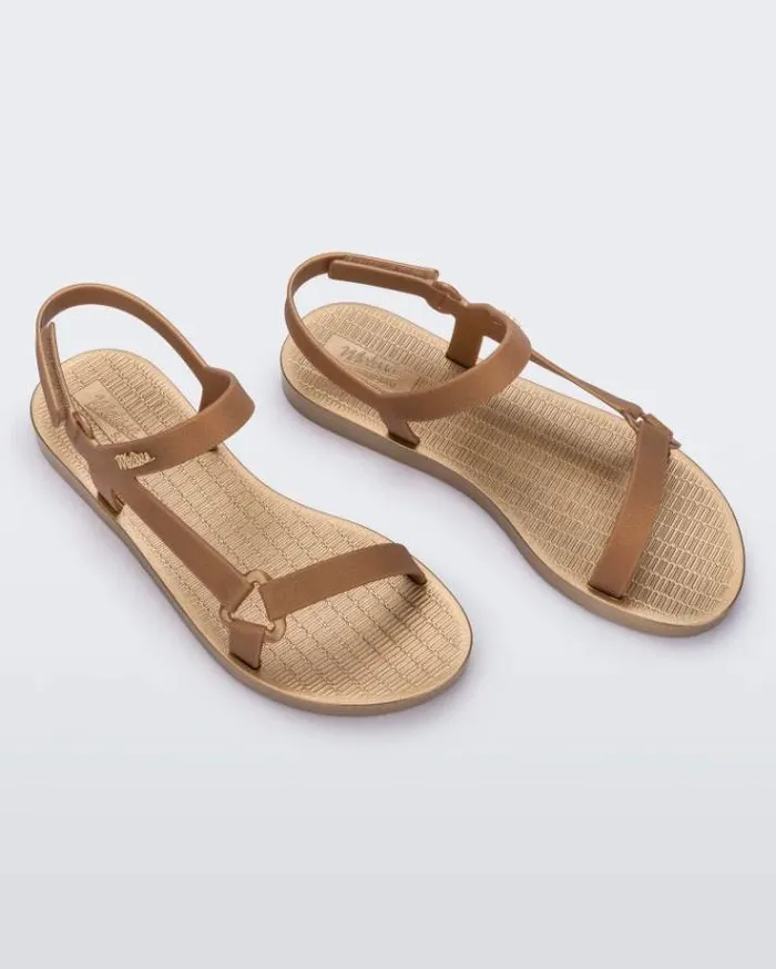 Sandals Women Melissa Sun Downtown Gold Mettalic