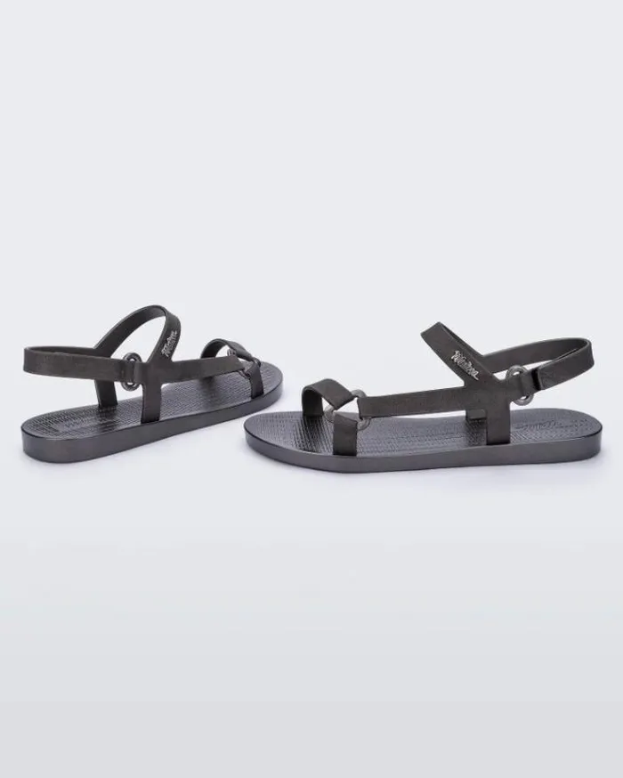 Sandals Women Melissa Sun Downtown Graphite Metallic