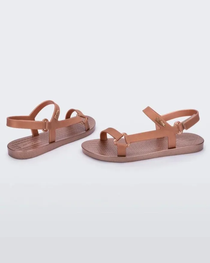 Sandals Women Melissa Sun Downtown Rose Metallic