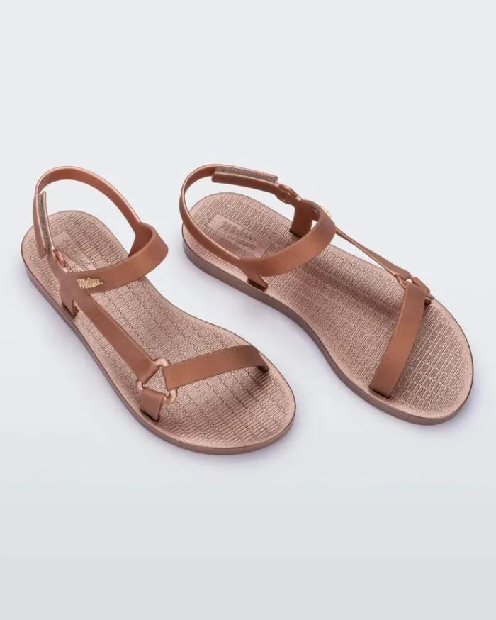 Sandals Women Melissa Sun Downtown Rose Metallic