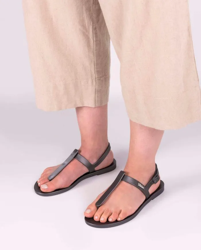 Sandals Women Melissa Sun Ventura Graphite Metallic
