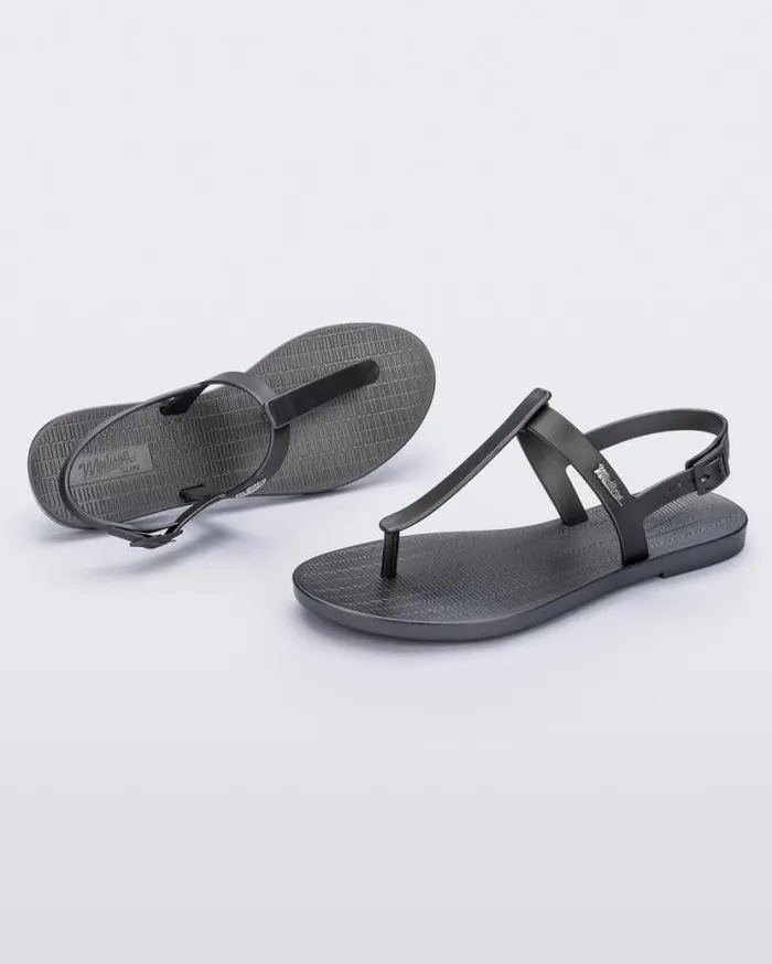 Sandals Women Melissa Sun Ventura Graphite Metallic