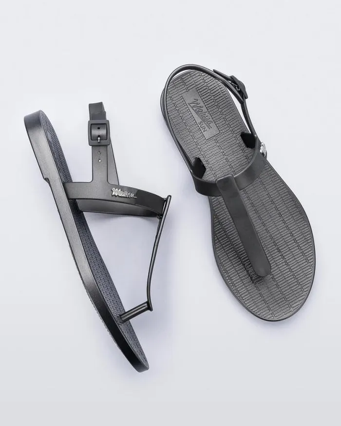 Sandals Women Melissa Sun Ventura Graphite Metallic
