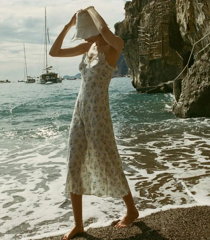 SANDIA DRESS Bleu Frolicking Floral Shop DEN Dresses