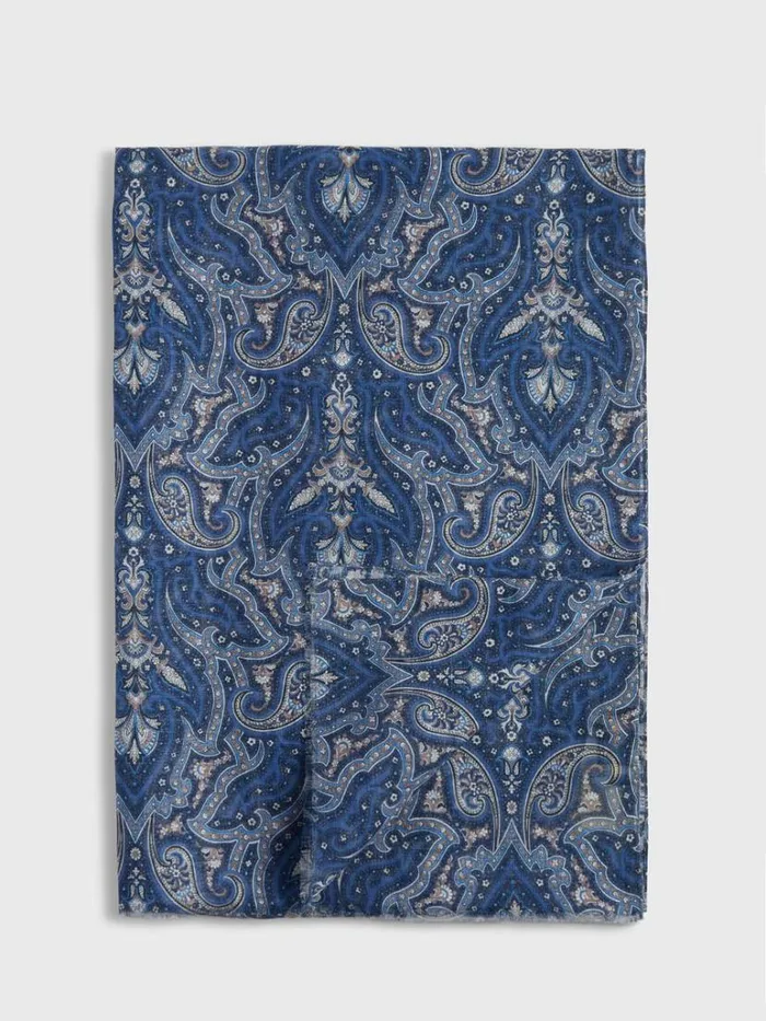 Scarves Hats Gloves Mens Paul Stuart Cotton and Linen Paisley Print Scarf Navy Scarves Hats Gloves Mens Paul Stuart Cotton and Linen Paisley Print Scarf Navy