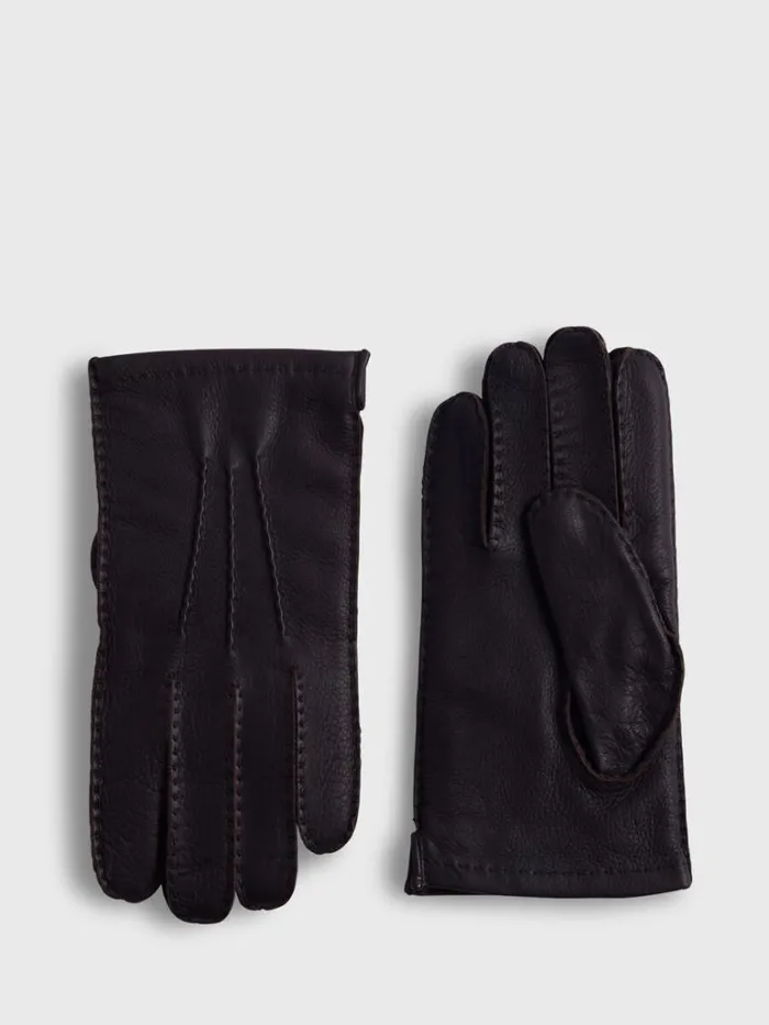 Scarves Hats Gloves Mens Paul Stuart Deerskin Glove Black
