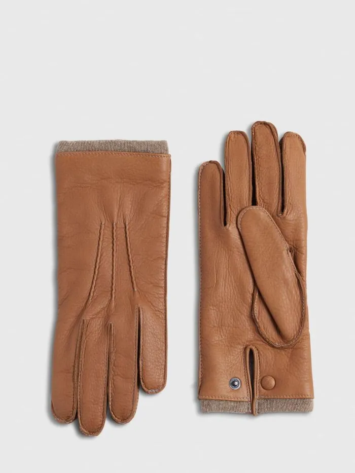Scarves Hats Gloves Mens Paul Stuart Leather Glove With Contrast Cashmere Inset Black Scarves Hats Gloves Mens Paul Stuart Leather Glove With Contrast Cashmere Inset Black