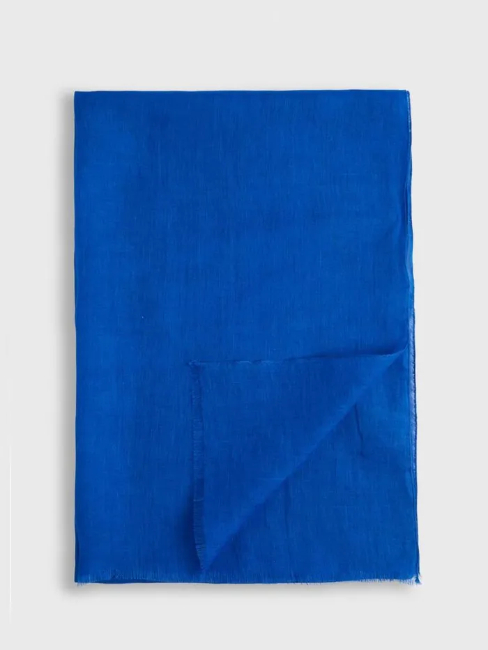 Scarves Hats Gloves Mens Paul Stuart Linen Scarf Bright Blue