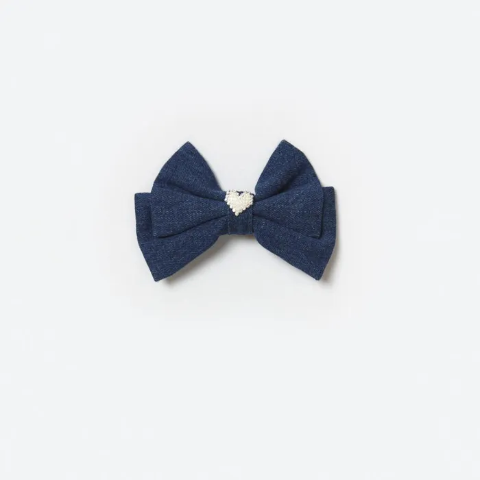 Self Portrait Accessories Denim Bow Hairclip 8211 Kids