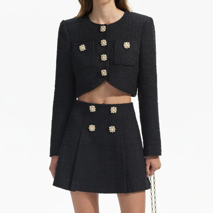 Self Portrait Bottoms Black Boucle Mini Skirt 8211 Women Self Portrait Bottoms Black Boucle Mini Skirt 8211 Women
