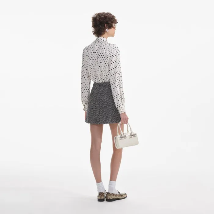 Self Portrait Bottoms Black Herringbone Mini Skirt 8211 Women Self Portrait Bottoms Black Herringbone Mini Skirt 8211 Women