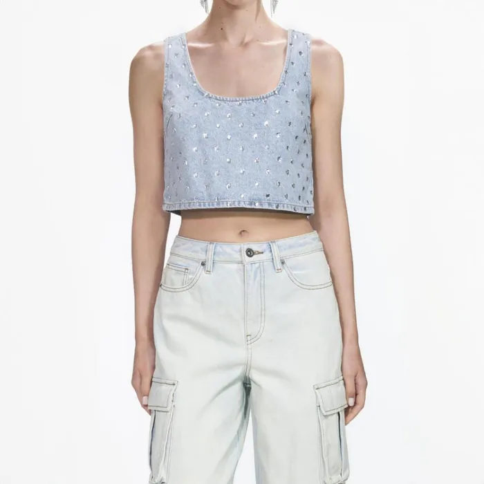 Self Portrait Bottoms Bleach Wash Denim Cargo Jeans 8211 Women Self Portrait Bottoms Bleach Wash Denim Cargo Jeans 8211 Women