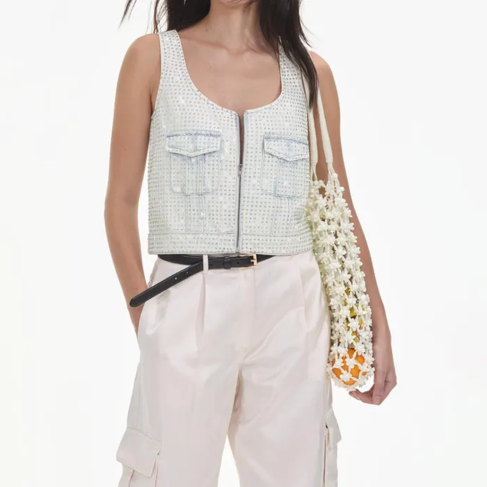 Self Portrait Bottoms Cream Satin Cargo Trousers 8211 Women Self Portrait Bottoms Cream Satin Cargo Trousers 8211 Women