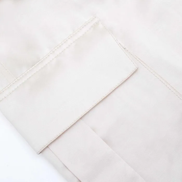 Self Portrait Bottoms Cream Satin Cargo Trousers 8211 Women Self Portrait Bottoms Cream Satin Cargo Trousers 8211 Women