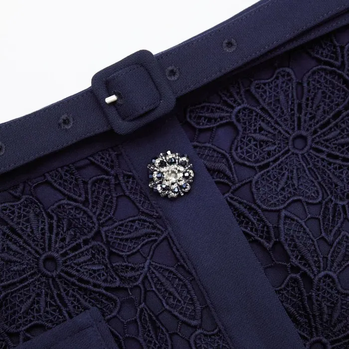 Self Portrait Bottoms Navy Guipure Lace Midi Skirt 8211 Women Self Portrait Bottoms Navy Guipure Lace Midi Skirt 8211 Women