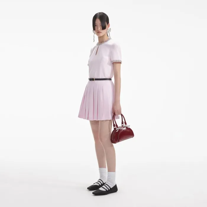 Self Portrait Bottoms Pink Satin Mini Skirt 8211 Women Self Portrait Bottoms Pink Satin Mini Skirt 8211 Women