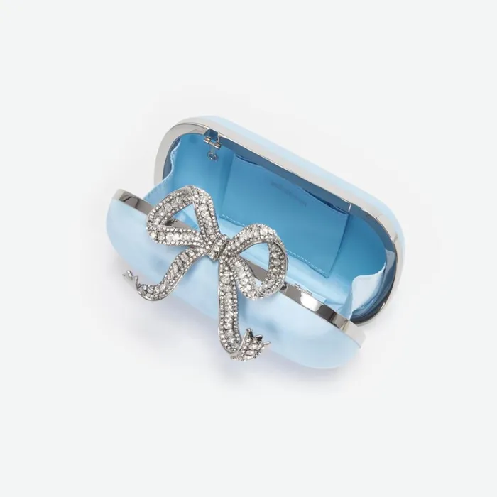 Self Portrait Clutch Bags Blue Satin Bow Clutch 8211 Women Self Portrait Clutch Bags Blue Satin Bow Clutch 8211 Women