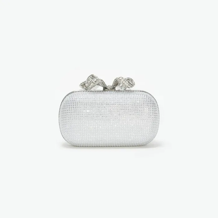 Self Portrait Clutch Bags Silver Rhinestone Bow Clutch 8211 Women Self Portrait Clutch Bags Silver Rhinestone Bow Clutch 8211 Women