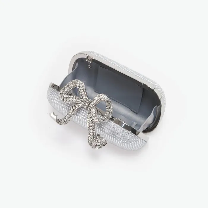 Self Portrait Clutch Bags Silver Rhinestone Bow Clutch 8211 Women Self Portrait Clutch Bags Silver Rhinestone Bow Clutch 8211 Women