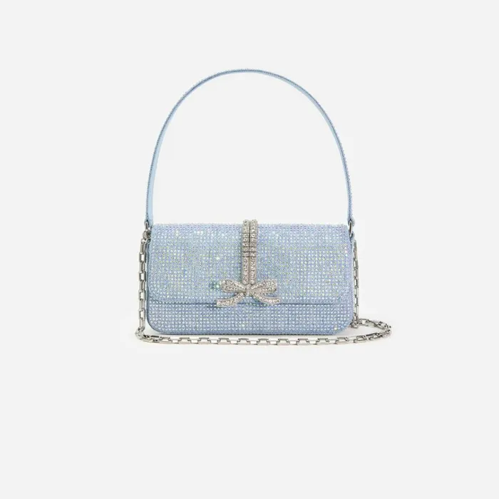 Self Portrait Denim Blue Rhinestone Denim Baguette Bag 8211 Women Self Portrait Denim Blue Rhinestone Denim Baguette Bag 8211 Women