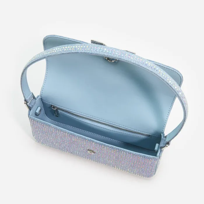 Self Portrait Denim Blue Rhinestone Denim Baguette Bag 8211 Women Self Portrait Denim Blue Rhinestone Denim Baguette Bag 8211 Women