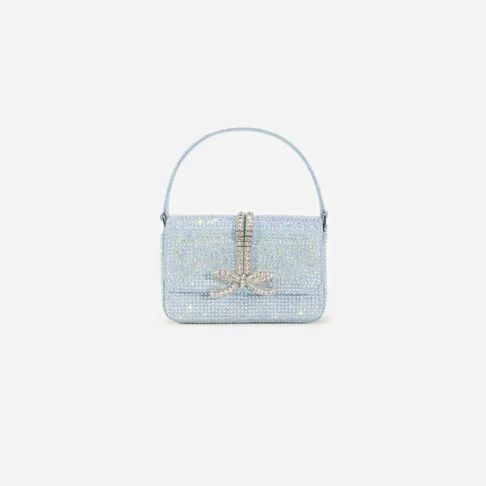 Self Portrait Denim Blue Rhinestone Denim Micro Bag 8211 Women
