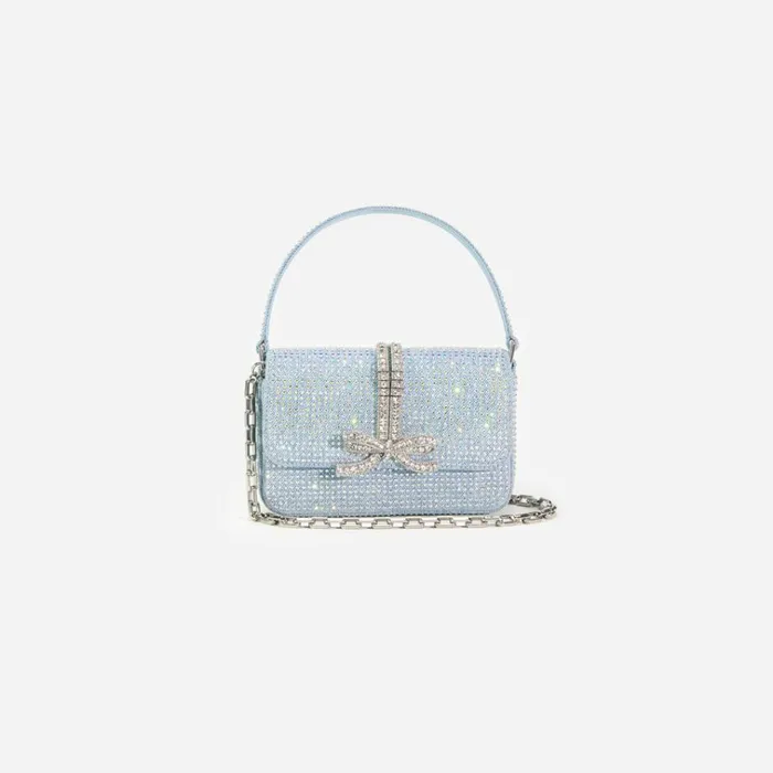 Self Portrait Denim Blue Rhinestone Denim Micro Bag 8211 Women Self Portrait Denim Blue Rhinestone Denim Micro Bag 8211 Women