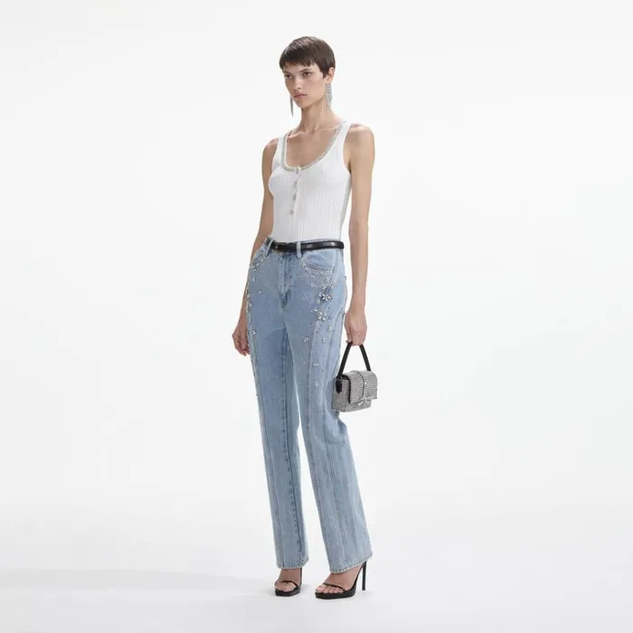 Self Portrait Denim Crystal Embellished Denim Jeans 8211 Women Self Portrait Denim Crystal Embellished Denim Jeans 8211 Women